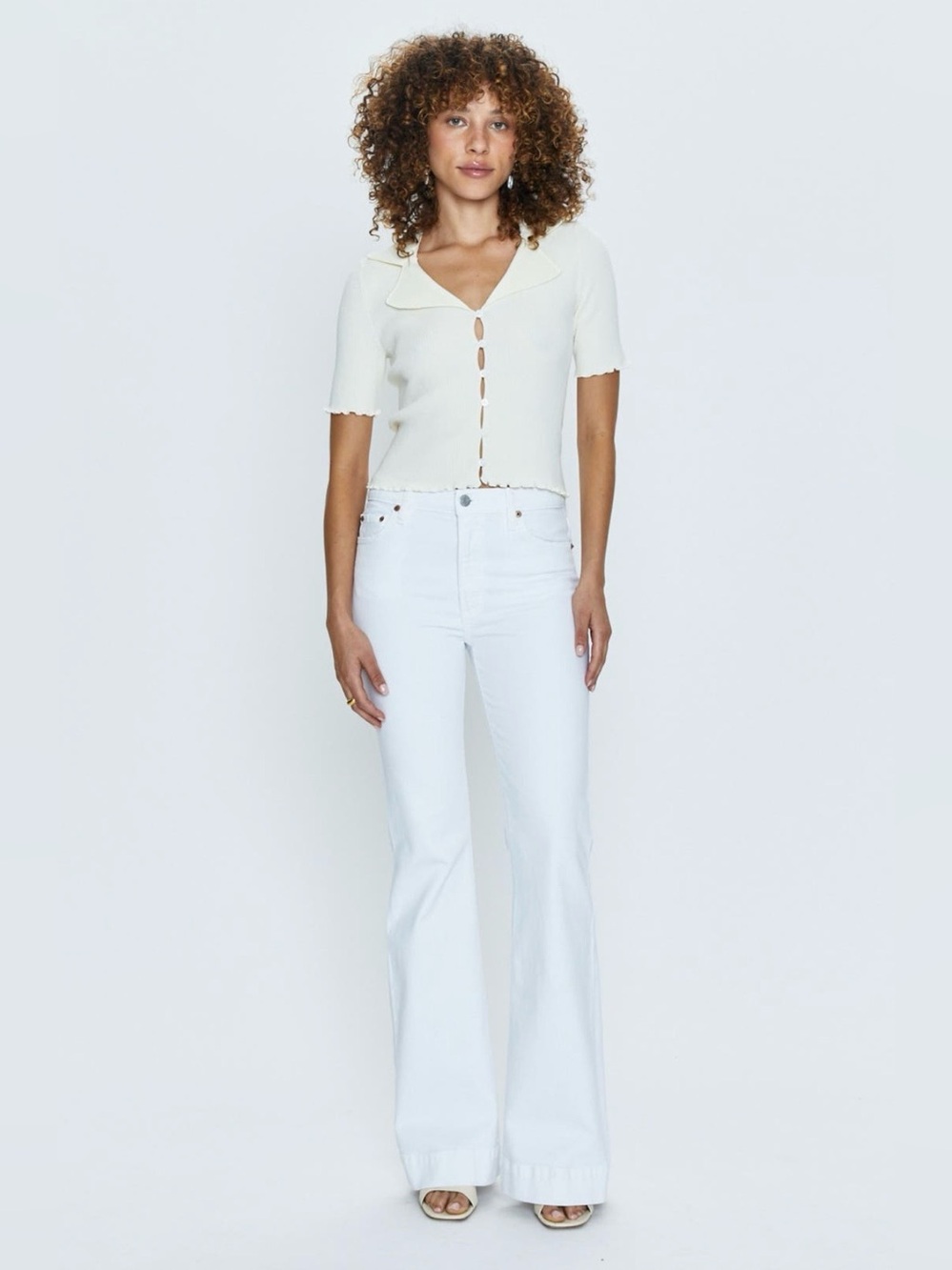 NWT Pistola Revolve NWT Kinsley Le Blanc Flare Leg White Jeans,
25- Sold Out!